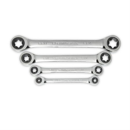 GEARWRENCH 4 Pc Double Box Ratcheting ETorx Wrench Set KDT9224D